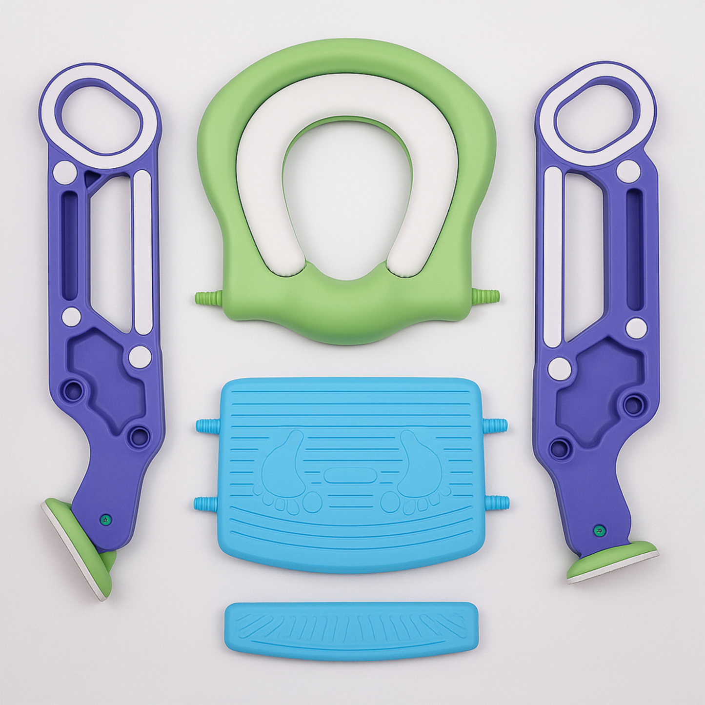 Straame Toddler Toilet Ladder Seat - Adjustable Potty-Training Seat, Soft Cushion Seat and Anti-Slip Steps Design - Easy to Install Portable Children Potty Training Chair (Green-Blue)