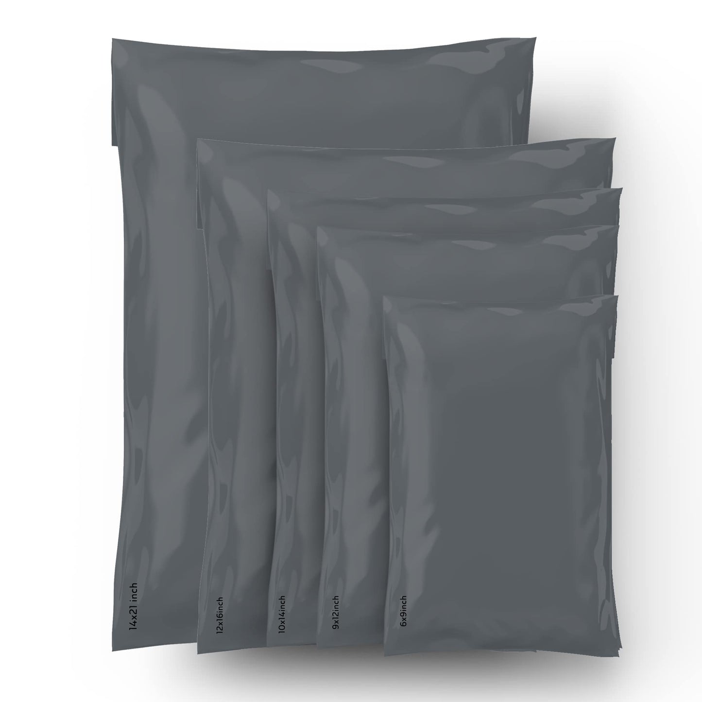 Mailing Bags, Grey Parcel Delivery Bags with Self-Seal Closure, Flexible Lightweight and Tear Proof Postal Mailing Bags, Multipack Mailing Envelope Bags (09x12, 25pk)
