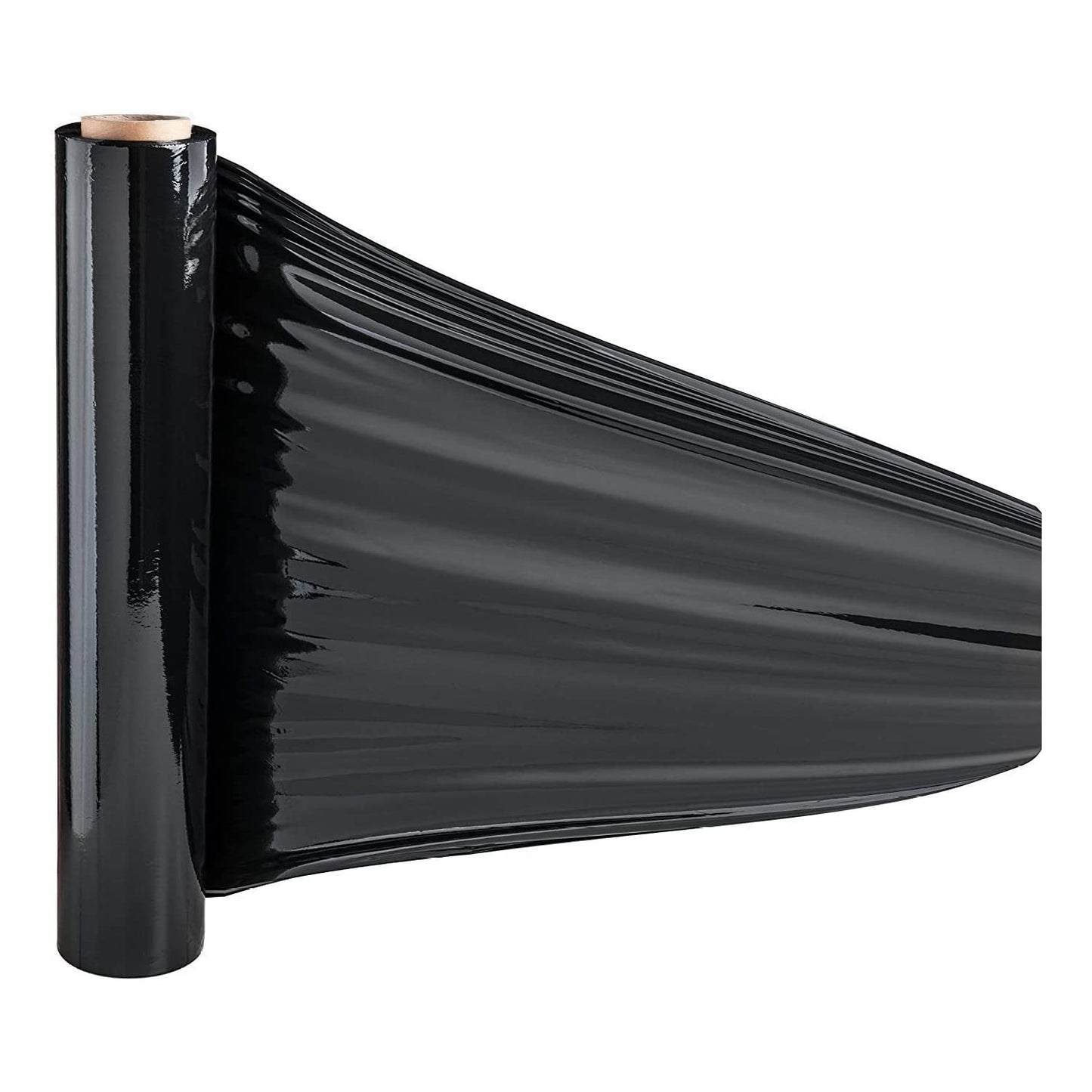 Straame Heavy Duty Strong Pallet Wrap Cling Film Packaging for Industrial, House Moving, Packing, Furniture Wrapping, Storage - Tear Resistant - Water & Moisture Proof 400mm x 250m (Black, 6 Rolls)