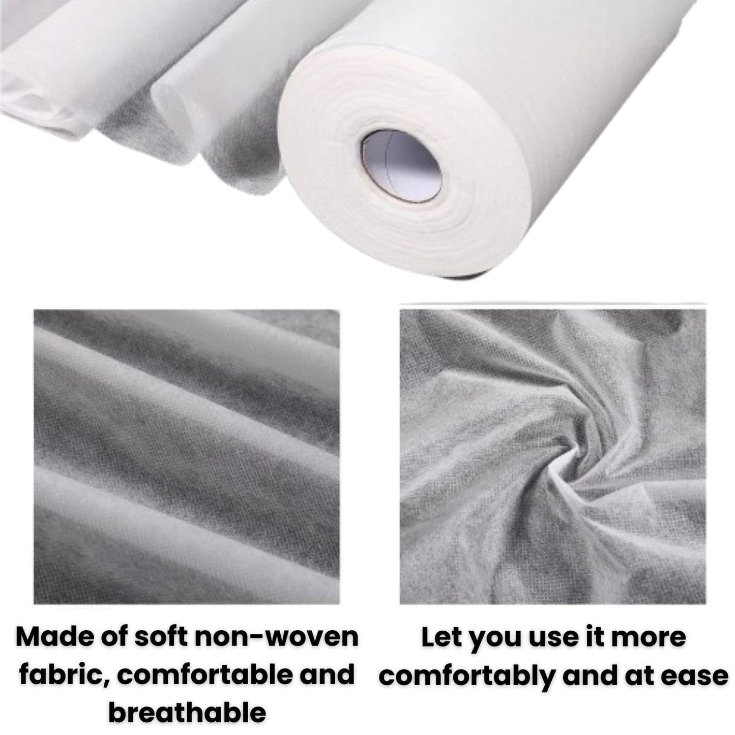 Straame Hygiene White Roll for Professional Use. Disposable & Easy to Set Up Sanitary Solution. Medical & Beauty Environments. 40 m Tear Off White Couch Roll, Individually Wrapped Paper Roll (1)