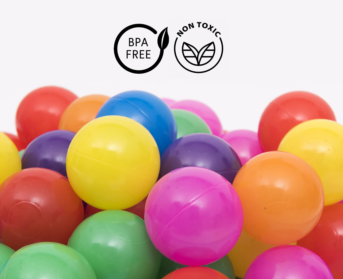 Straame Playballs, Soft Pit Balls for Kids, Small Colourful Plastic Balls, Crush Proof, No Sharp Edges, Toxic Free, Baby Approved Playball Set (Multicolour, 200 Balls)