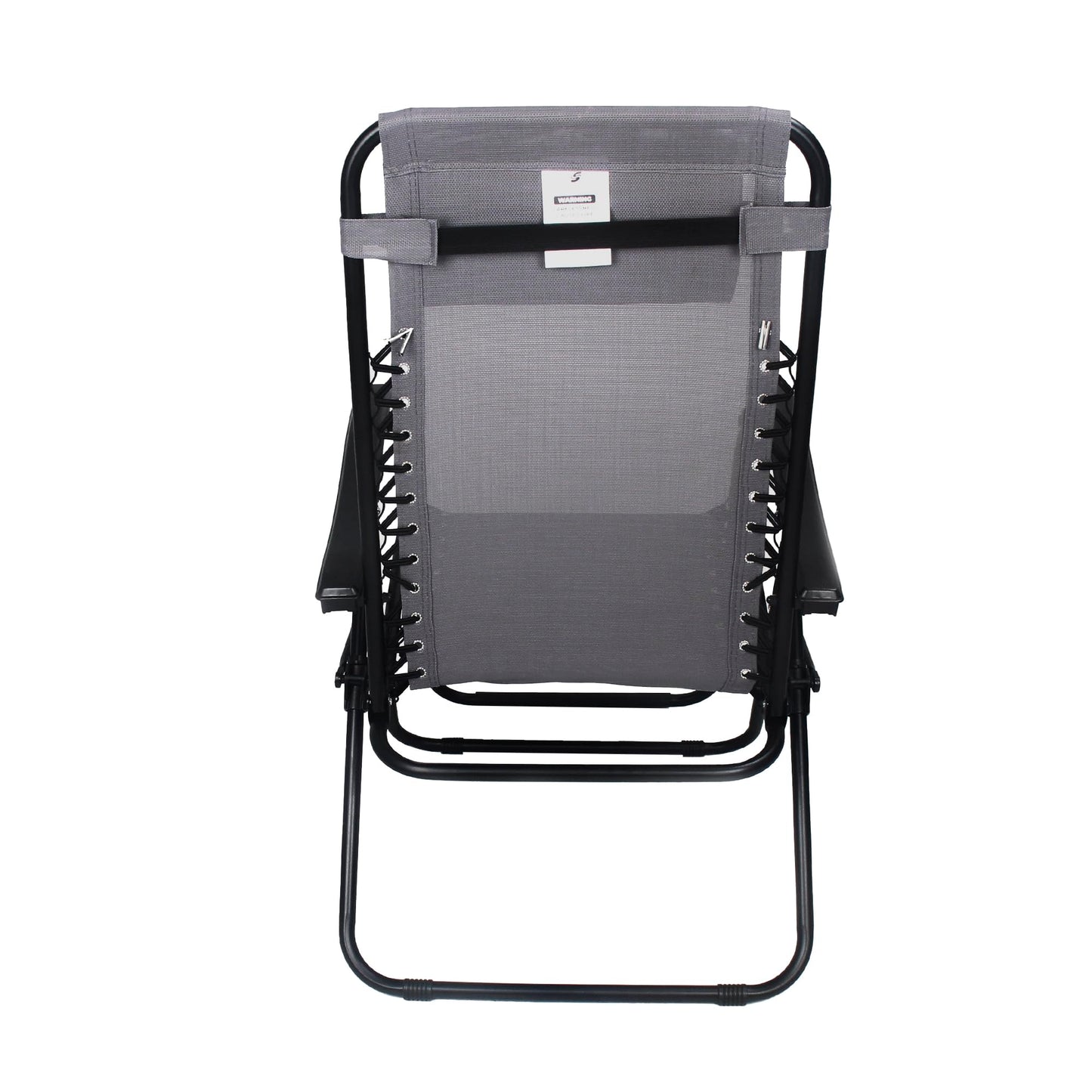 Straame Garden | Zero Gravity Chair | Set of 1 | Heavy Duty Textoline | Outdoor & Garden Sunloungers | Reclining & Folding Chair with Headrest Pillow (Premium, Grey)