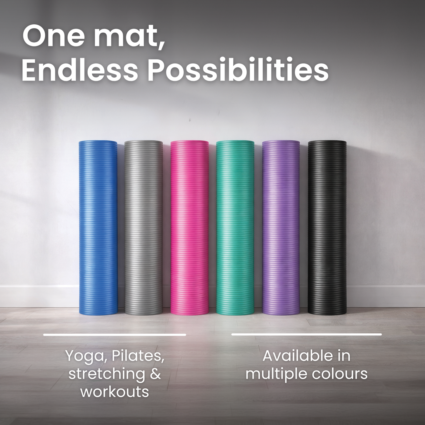 Lockie Fitness Yoga Mat 8 mm Thick, Non Slip Exercise Mat for Women and Men, TPE Foam Pilates Mat, Gym Mat for Home Workout, Yoga, Pilates, Exercise & Gymnastics, 180 x 60 cm - Purple