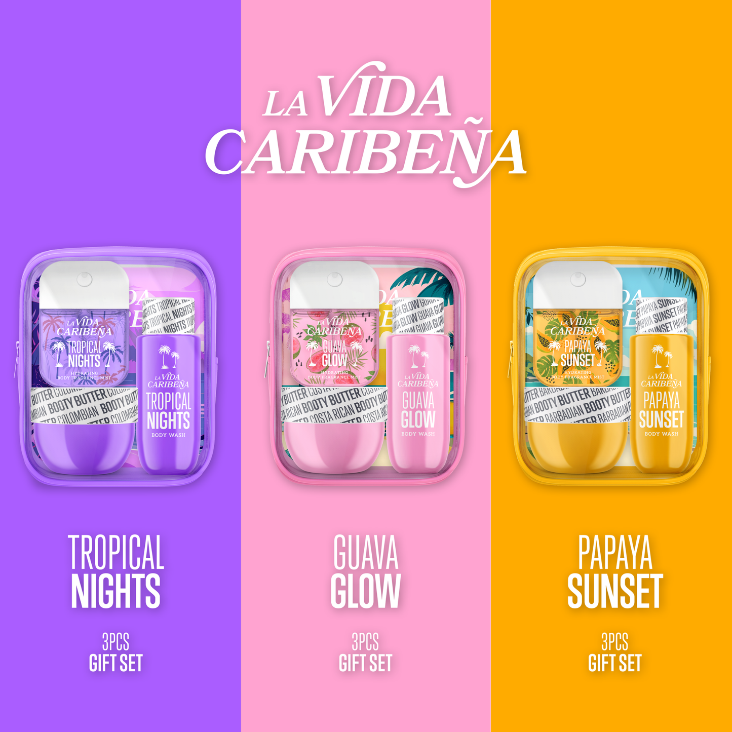 La Vida Caribeña – 3-Piece Set Listings (Papaya Sunset)