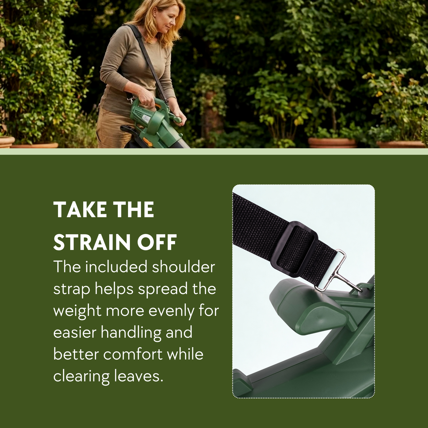 Straame 3-in-1 Leaf Blower and Vacuum 3500W, Garden Vacuum, Blower and Mulcher, Clears Lawns, Patios and Driveways, Extra-Large 45L Collection Bag, 10m Cable, Shoulder Strap and Wheels
