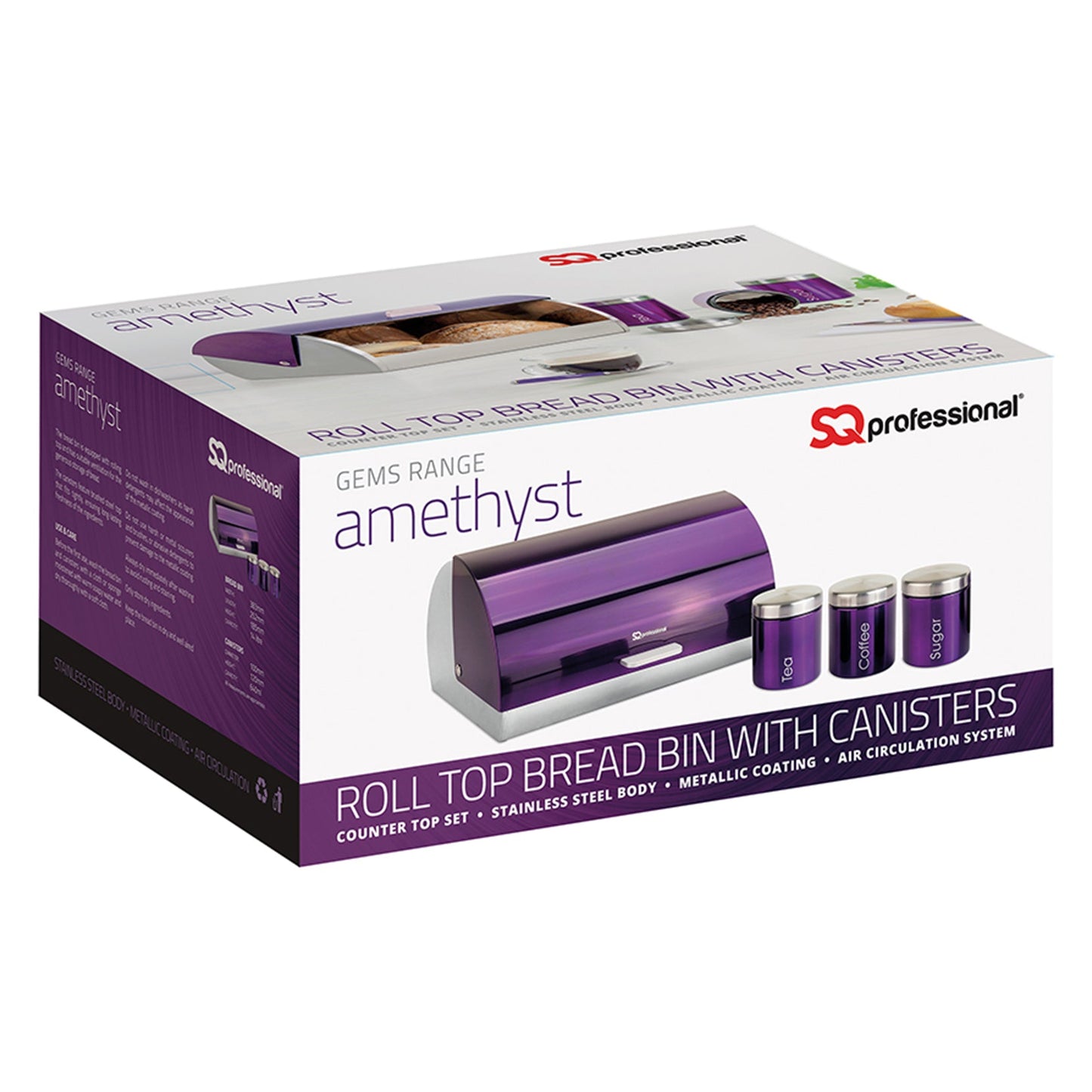 SQ Professional Gems Range - Breadbin & Canisters Set