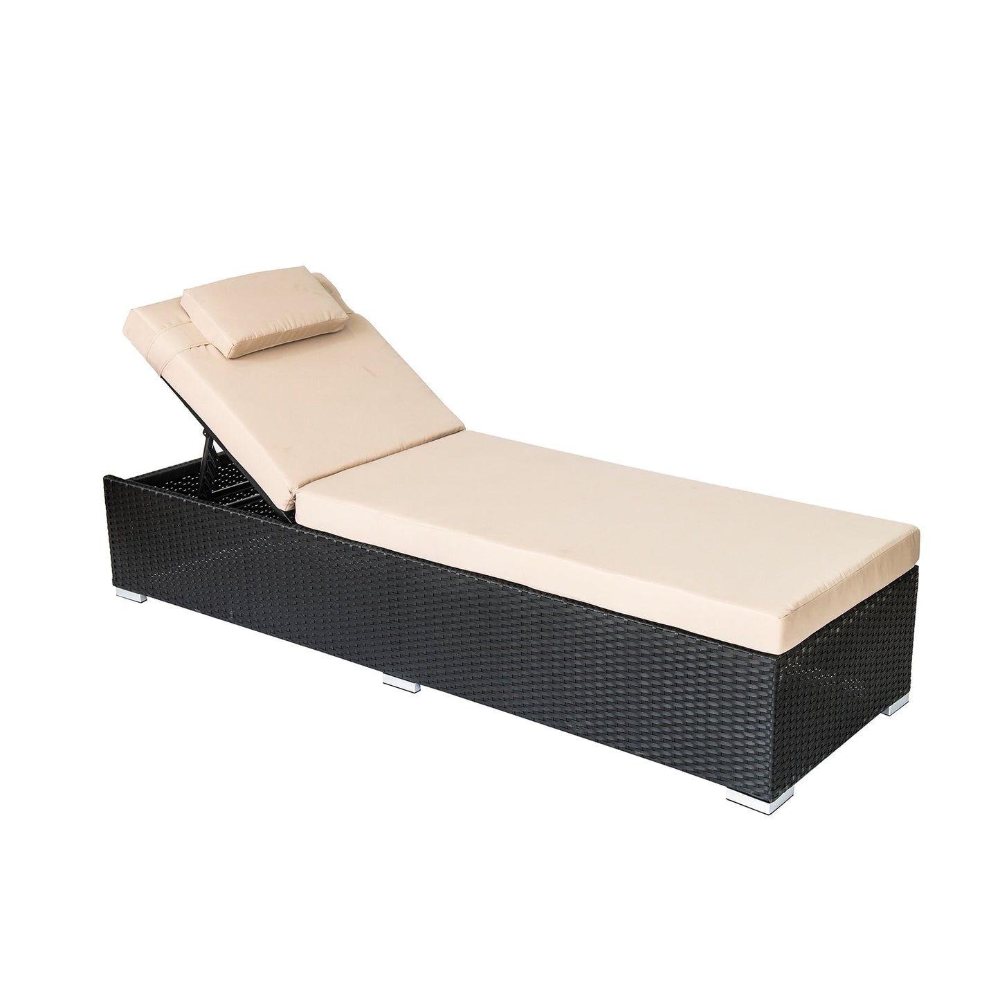 Straame Rattan Multi Position Sunbed, Reclining and Adjustable Height Backrest Capri