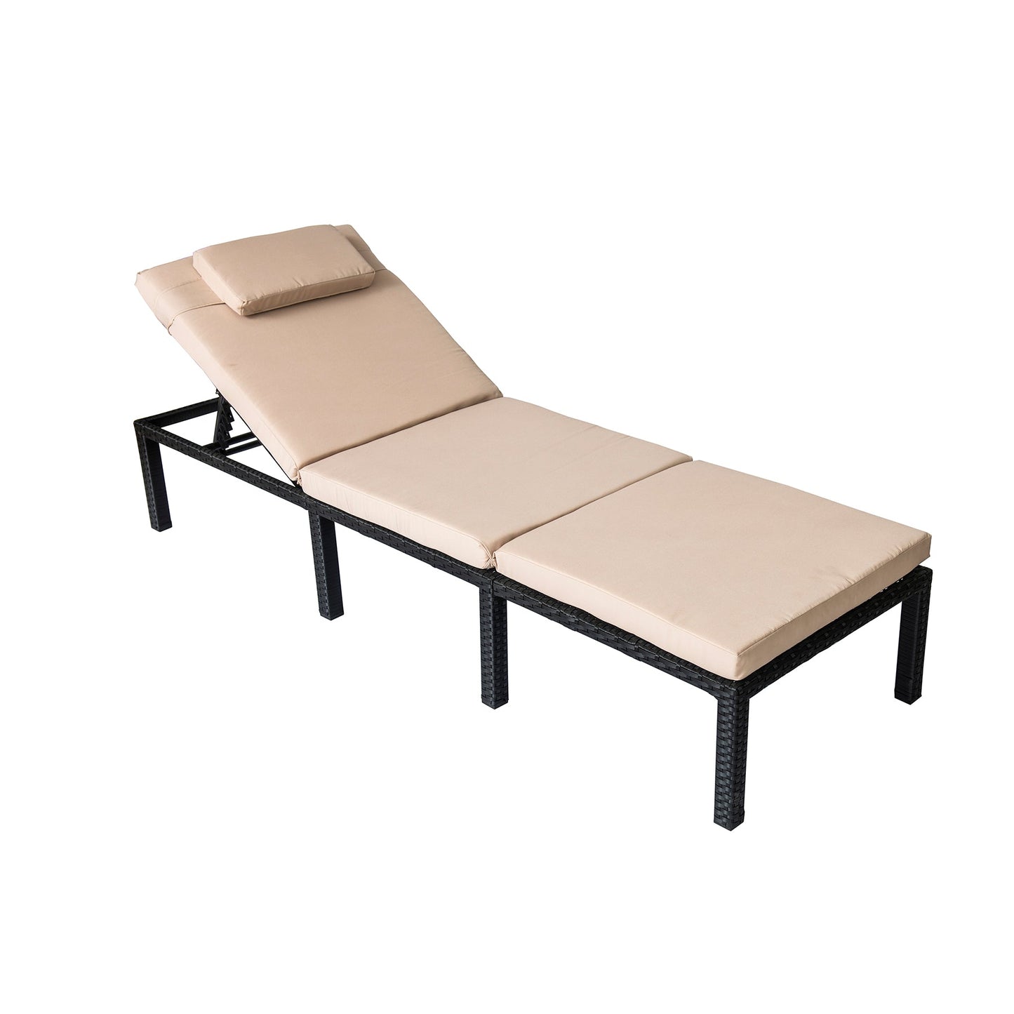 Straame Rattan Outdoors Sunlounger, Reclining and Adjustable Sun Bed Alicante