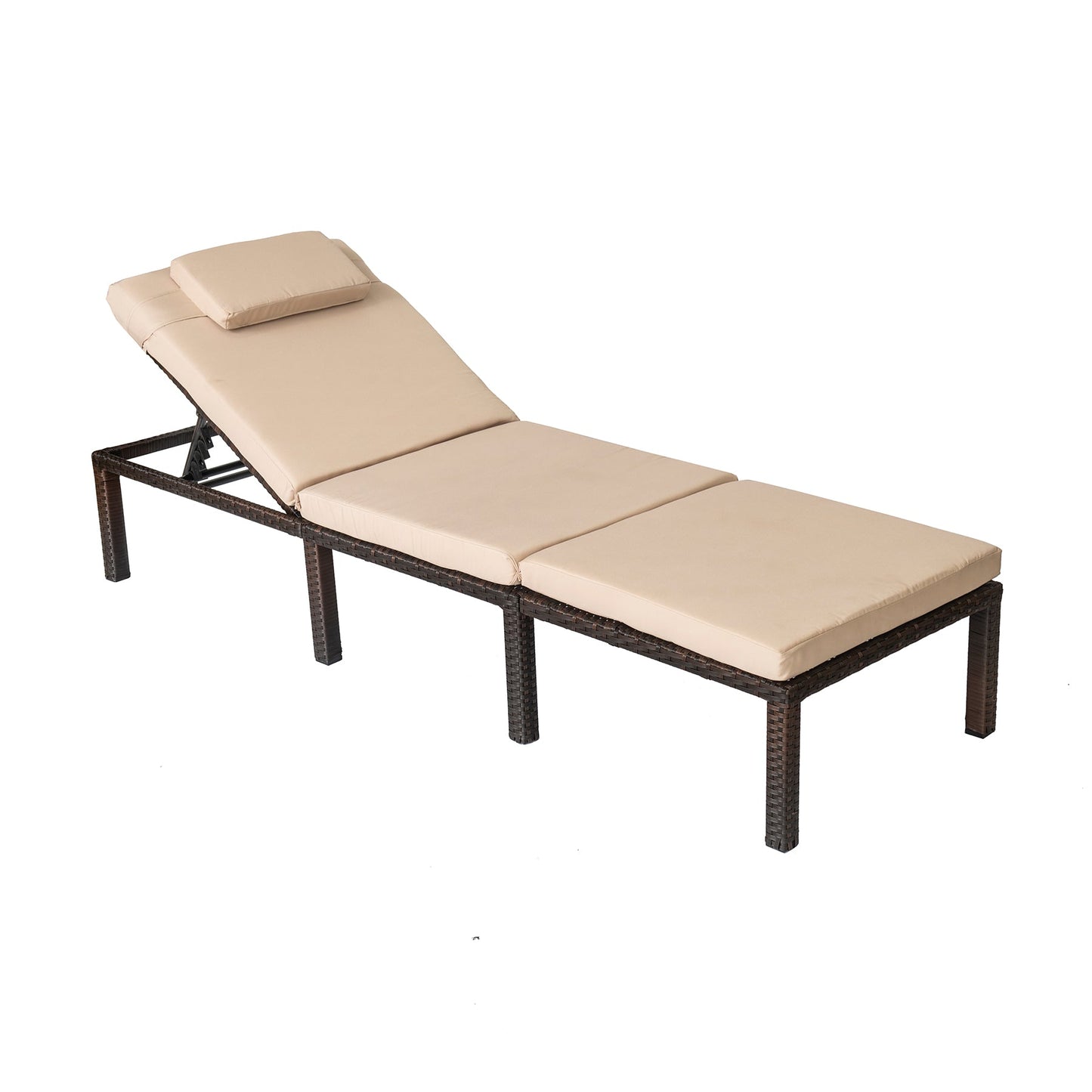 Straame Rattan Outdoors Sunlounger, Reclining and Adjustable Sun Bed Alicante
