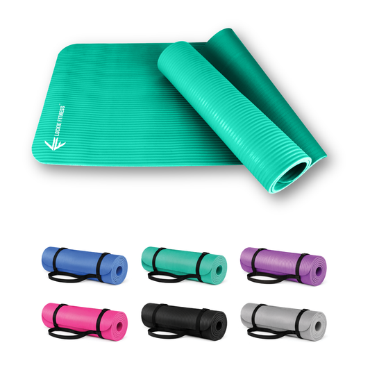 Lockie Fitness Yoga Mat 8 mm Thick, Non Slip Exercise Mat for Women and Men, TPE Foam Pilates Mat, Gym Mat for Home Workout, Yoga, Pilates, Exercise & Gymnastics, 180 x 60 cm - Teal
