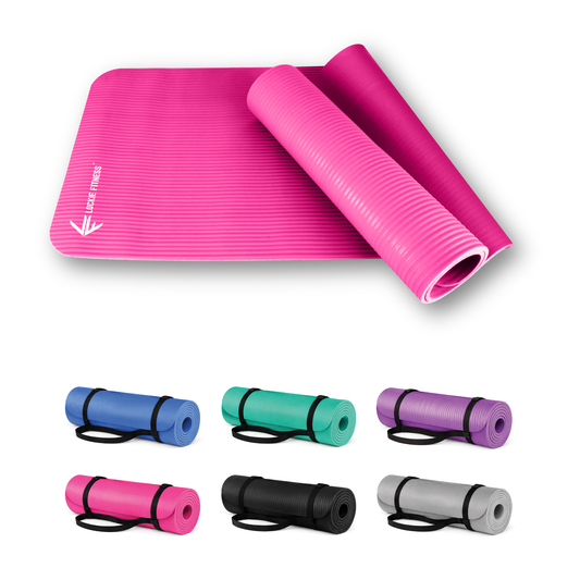 Lockie Fitness Yoga Mat 8 mm Thick, Non Slip Exercise Mat for Women and Men, TPE Foam Pilates Mat, Gym Mat for Home Workout, Yoga, Pilates, Exercise & Gymnastics, 180 x 60 cm - Pink