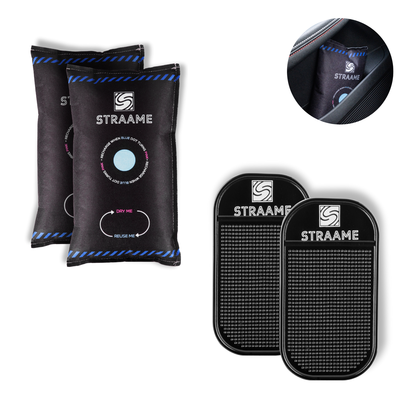 Straame Car Dehumidifier Portable, Removes Moisture, Fog & Odors, Protects Interior, Prevents Window Condensation, Ideal for All Vehicles