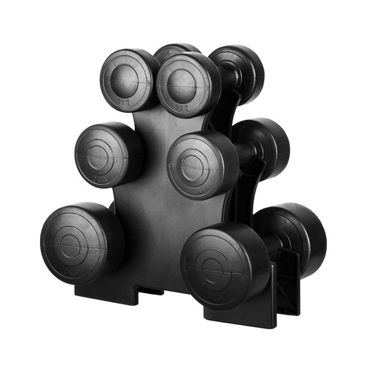 Straame Dumbbell Set with carry Rack - Hand Weights for Men & Women - 1kg, 2kg, 3kg Tree Set for Home Workout, Strength Training & Fitness – Durable, Easy to Use