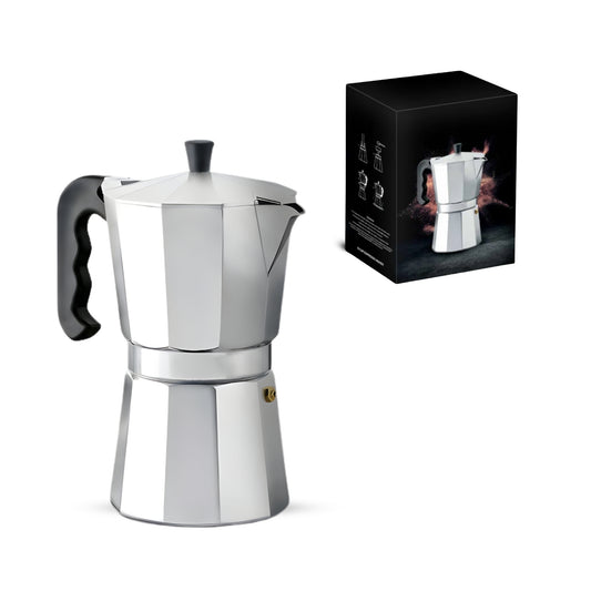 Straame Stovetop Espresso Maker Coffee Pot | Classic Moka Coffee Maker for Rich, Authentic Espresso | Easy to Use | Ideal for Home or Office Brewing (12 Cup)