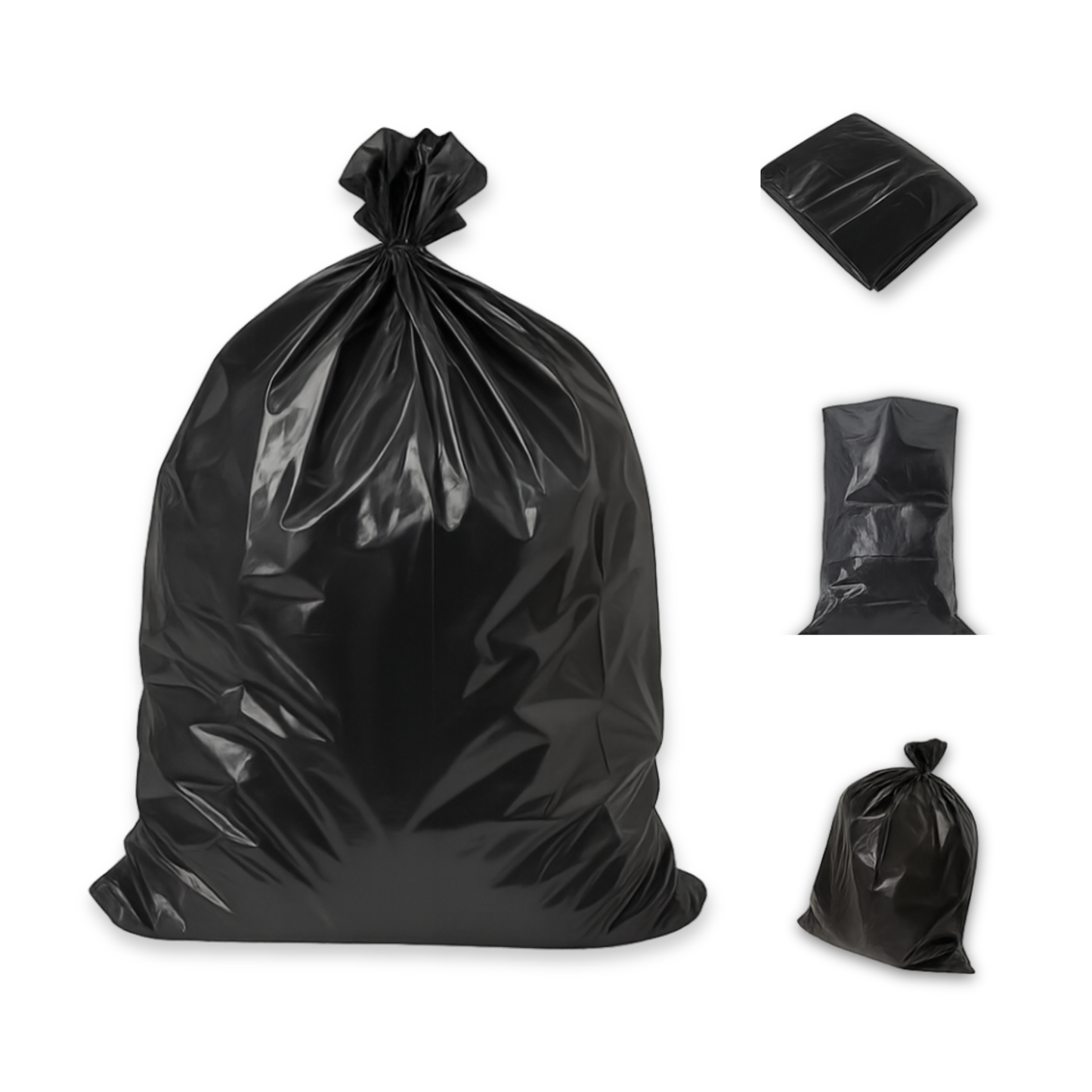 200 Pack Flat Black Bin Bags – Bin Bags heavy duty 80 L, General Waste Strong Refuse Sacks for Home, Kitchen, Office & Restaurant (45 × 72 × 97 cm)