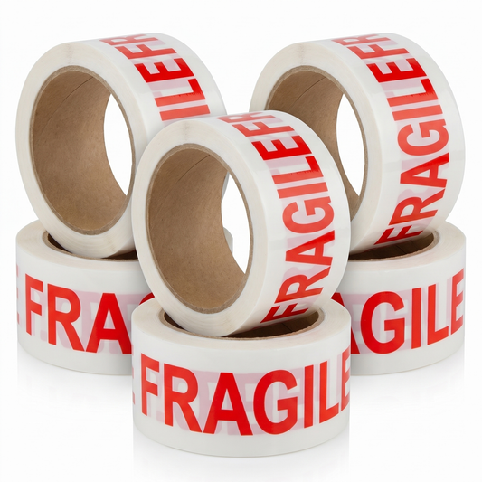 Wolf Tapes Packaging Tape, Resistant Box Tape for Packing, All Purpose Adhesive Tape for Sealing Boxes and Parcels, FSC Certified Shipping Tape, Pack of 6 Rolls 48MM x 66M (Fragile)