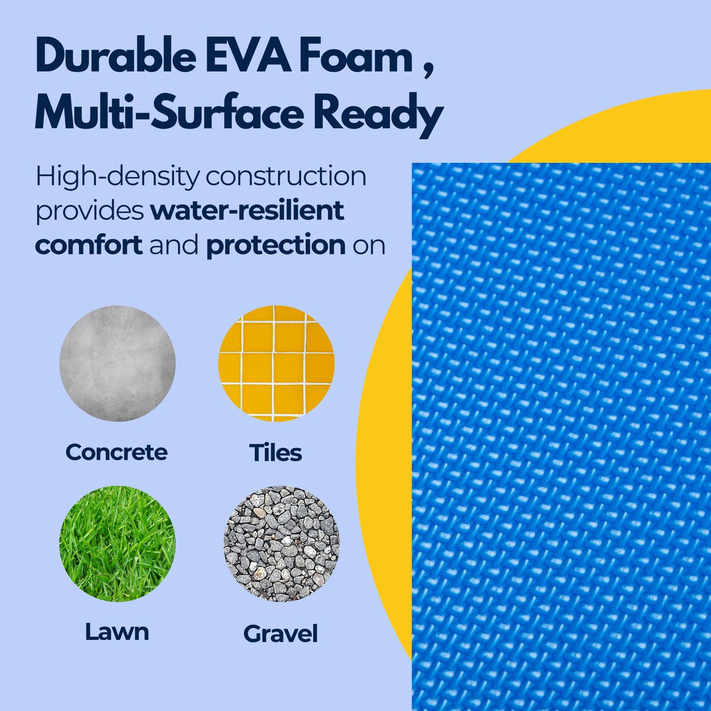 Straame Garden Kneeling Pad – Comfortable EVA Foam Kneeler Mat (45×28×4 cm) for Gardening, Cleaning, Baby Bath, Mechanics & More – Water-Resilient, Portable With Built-in Carry Handle(Blue Pack of 2)