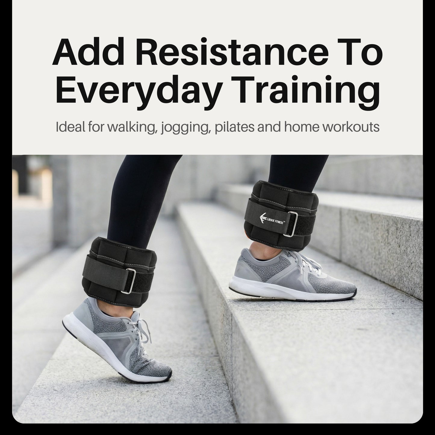 Lockie Fitness Ankle Weights & Wrist Weights Pair, Adjustable 0.9-3.2 kg, Neoprene Ankle Weights Women, Men & Kids, Pilates Weights, Leg Weights, Weights for Walking, Jogging & Home Workouts