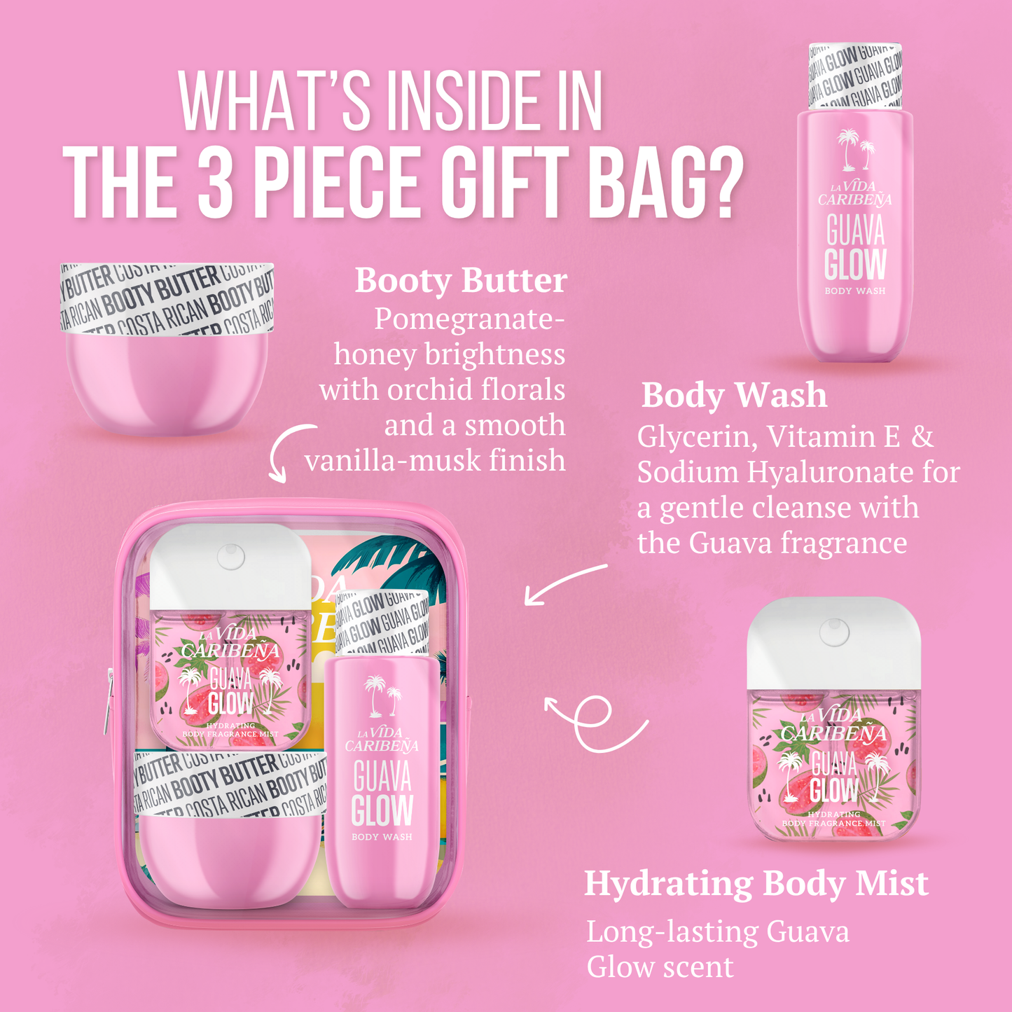 La Vida Caribeña – 3-Piece Set Listings (Guava Glow)