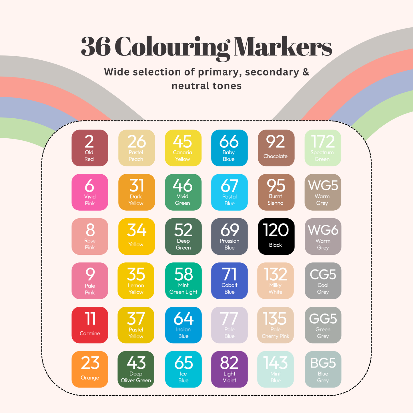 Straame Alcohol Markers – 36 Dual-Tip Pens, Fine (1mm) & Chisel (6mm) Nibs, Double-Ended Art Pens for Drawing, Sketching, Manga & Anime, With Durable Carry Case (Paint Markers - 36 pcs)