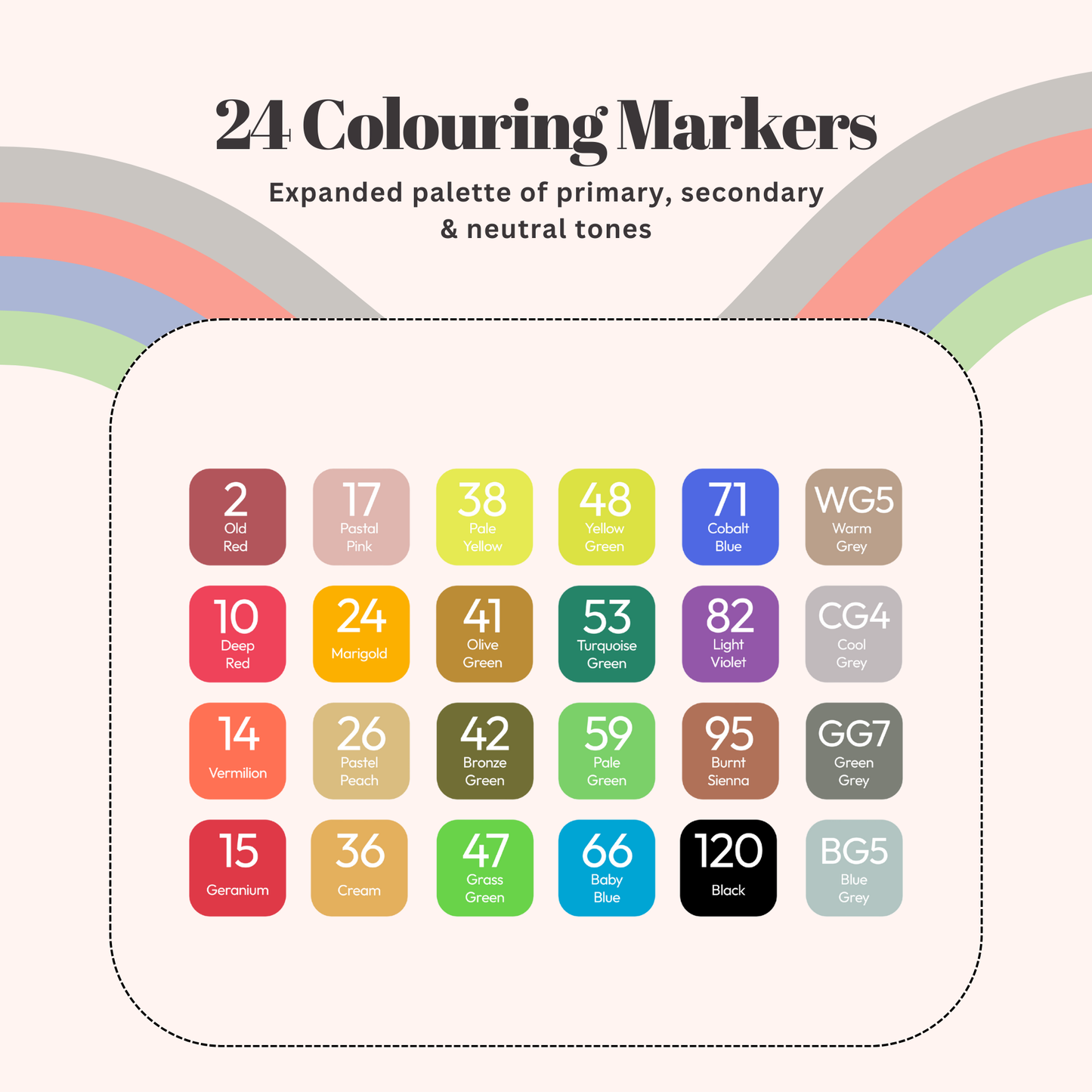 Straame Alcohol Markers – 24 Dual-Tip Pens, Fine (1mm) & Chisel (6mm) Nibs, Double-Ended Art Pens for Drawing, Sketching, Manga & Anime, With Durable Carry Case(Paint Markers - 24 pcs)