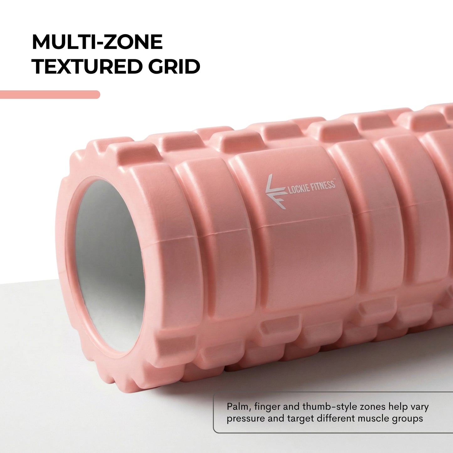 Foam Roller, Deep Tissue Massage Roller with Trigger Point Foam Roller Grid for Back, Legs, Calves & Fascia, Medium Density Pilates Roller, Yoga Roller & Gym Roller for Recovery (Pink)