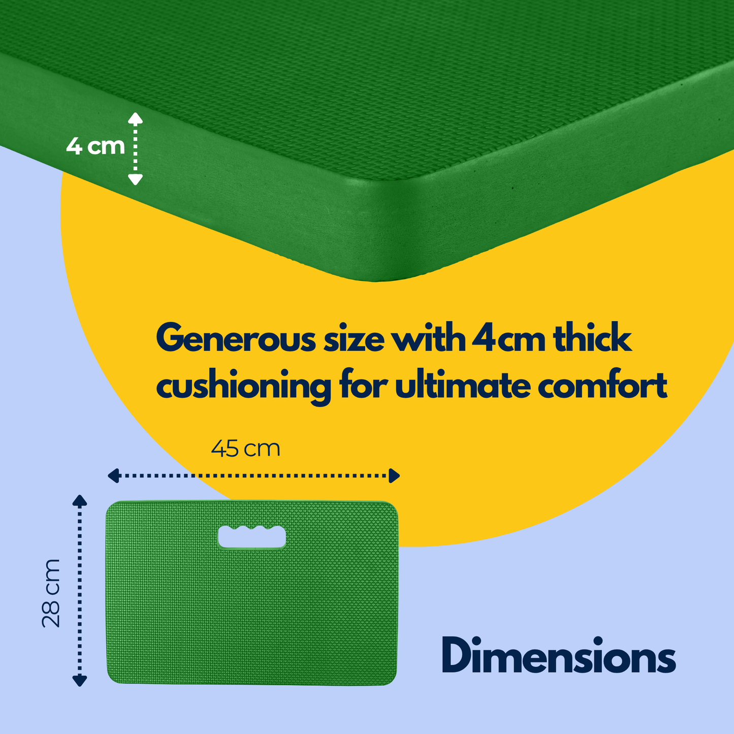 Straame Garden Kneeling Pad – Comfortable EVA Foam Kneeler Mat (45×28×4 cm) for Gardening, Cleaning, Baby Bath, Mechanics & More – Water-Resilient, Portable With Built-in Carry Handle (Green)