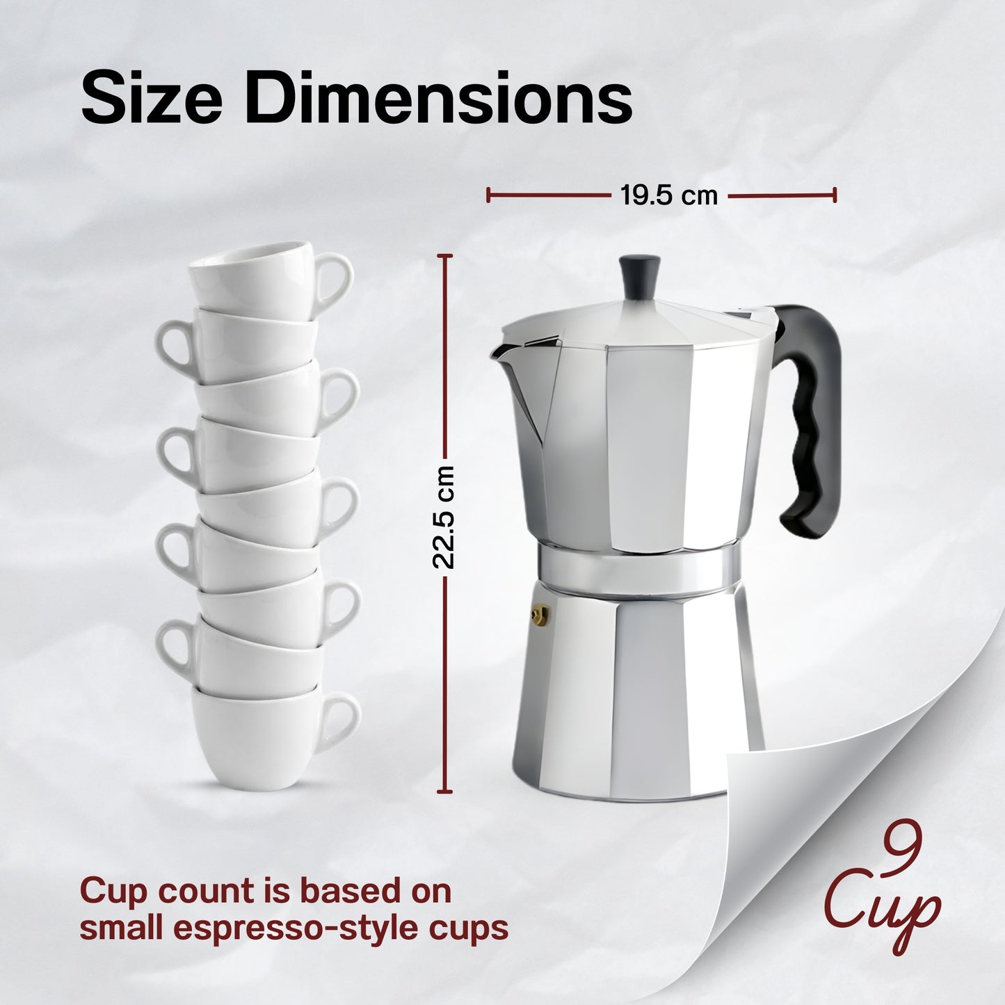 Straame Stovetop Espresso Maker Coffee Pot | Classic Moka Coffee Maker for Rich, Authentic Espresso | Easy to Use | Ideal for Home or Office Brewing (9 Cup)