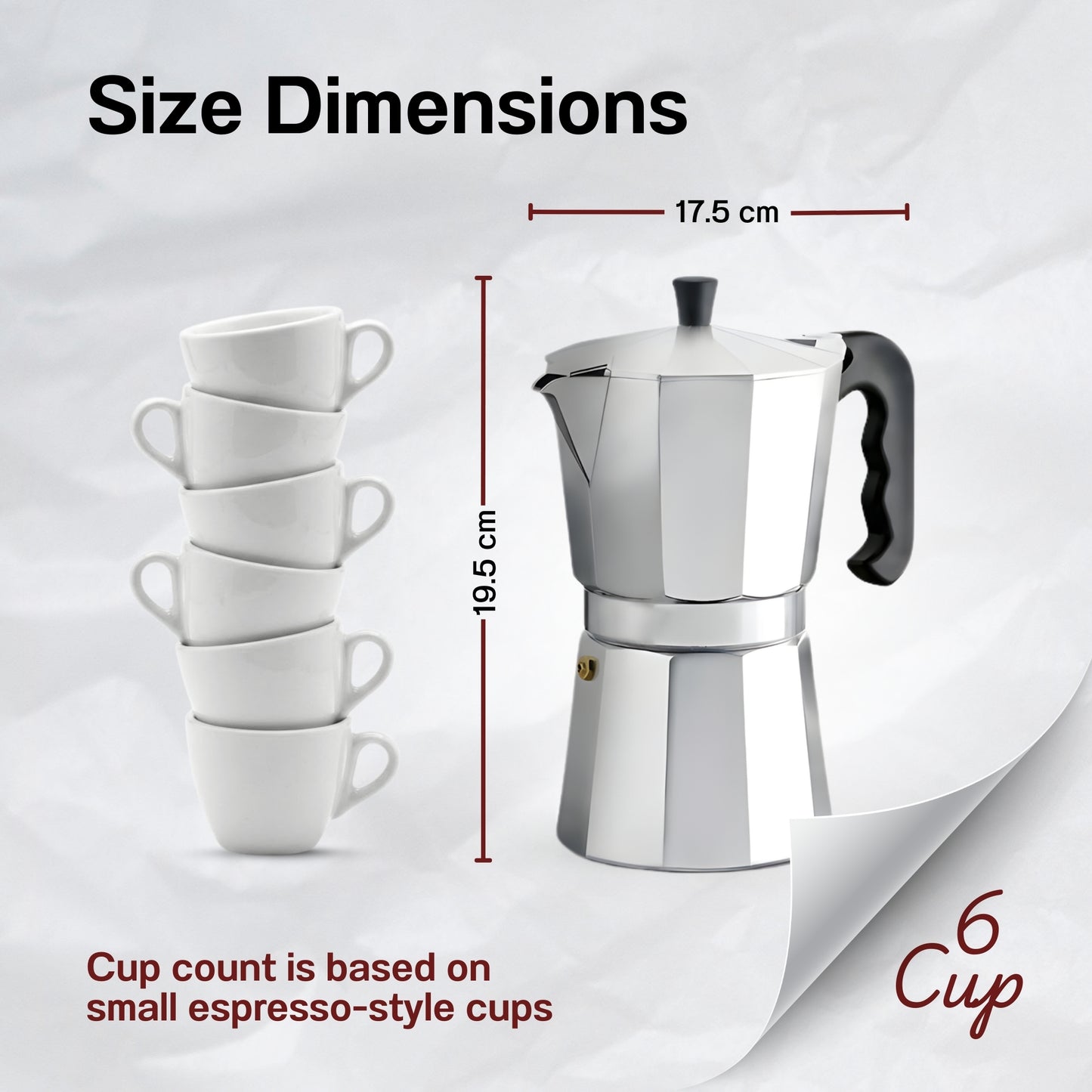 Straame Stovetop Espresso Maker Coffee Pot | Classic Moka Coffee Maker for Rich, Authentic Espresso | Easy to Use | Ideal for Home or Office Brewing (6 Cup)