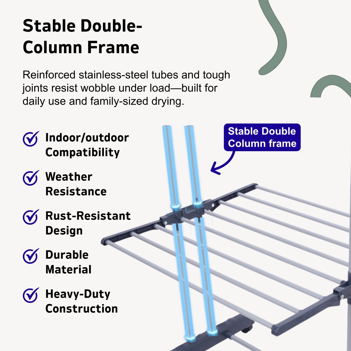 Straame 4-Tier Winged Clothes Airer – Foldable Clothes Drying Rack with Wheels for Indoor/Outdoor Use, Heavy-Duty Laundry Airer, Dryer rack, 76×50×178 cm (Grey)