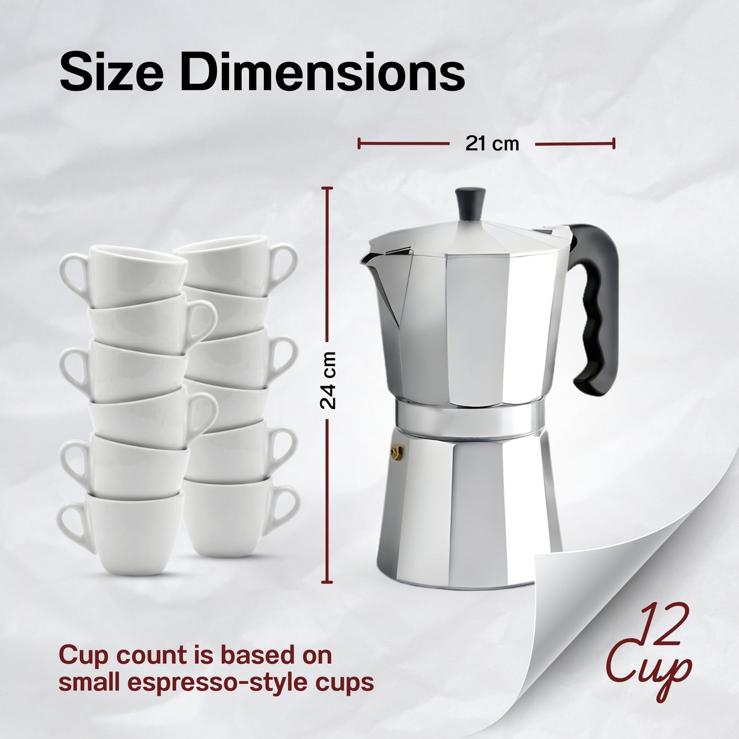 Straame Stovetop Espresso Maker Coffee Pot | Classic Moka Coffee Maker for Rich, Authentic Espresso | Easy to Use | Ideal for Home or Office Brewing (12 Cup)