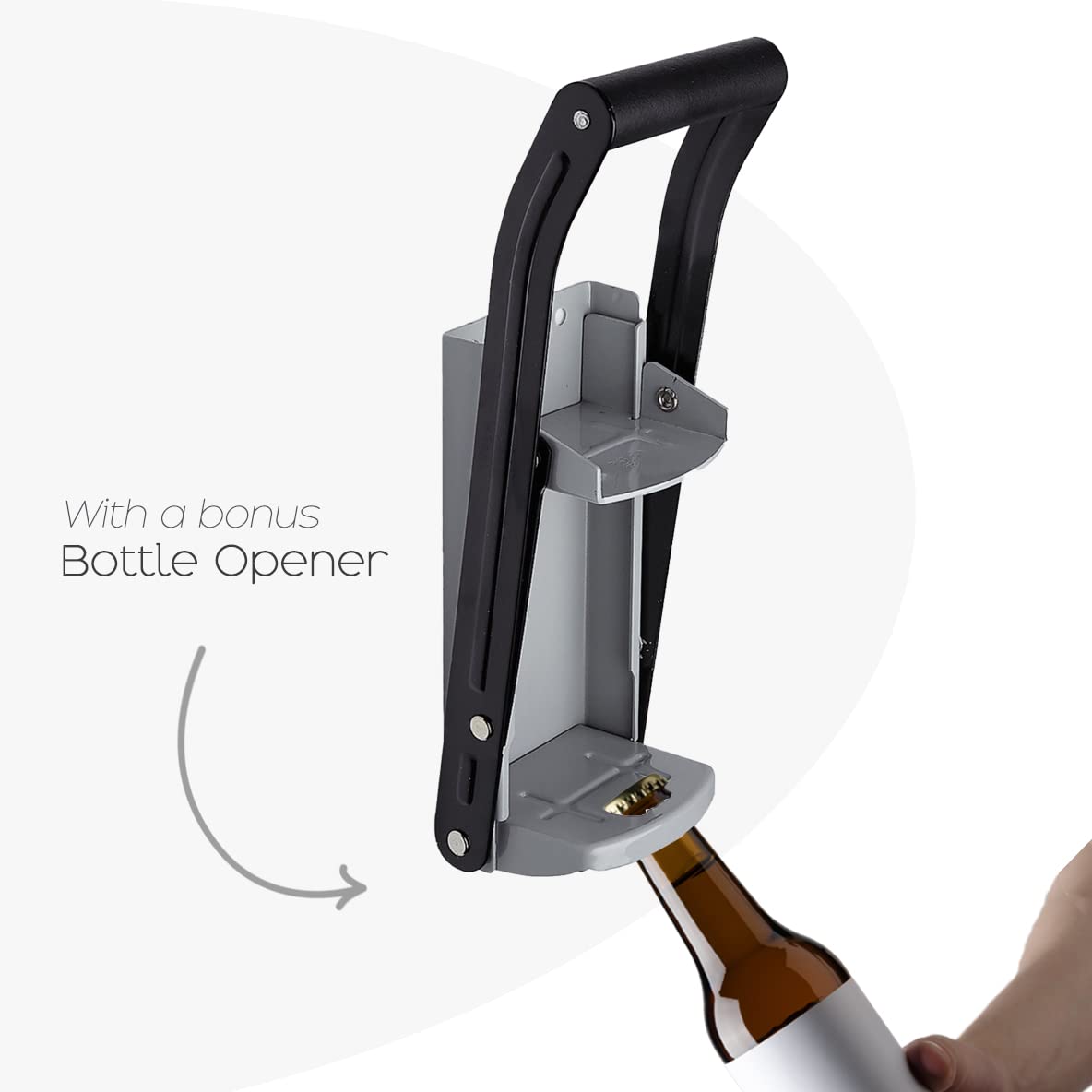 Straame's Heavy-Duty Can Crusher for Aluminium Cans - Wall-Mounted 16oz/500ml Compact and Efficient Can Crusher - Non-Slip Grip Handle, and Easy Setup