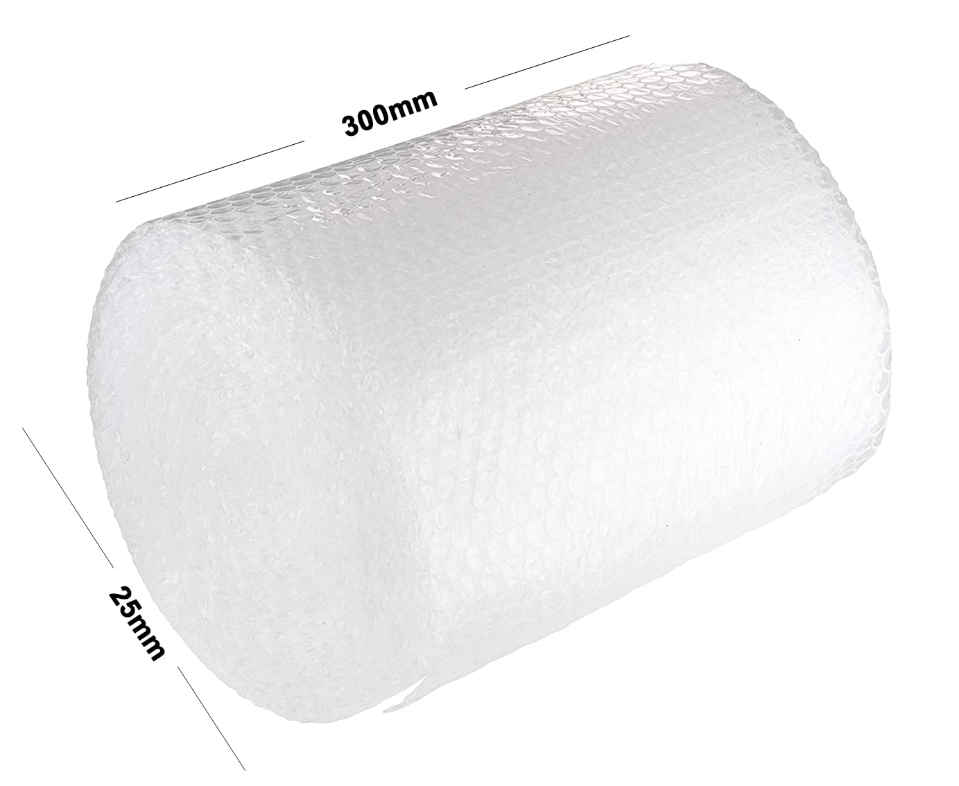 Straame Large Roll of Premium Polythene Bubble Wrap - Perforated Packing Supplies for Moving Shipping Supplies, Delicate Items & Package Storage Boxes - Strong Bubble (300mm x 25 Meter, Clear)