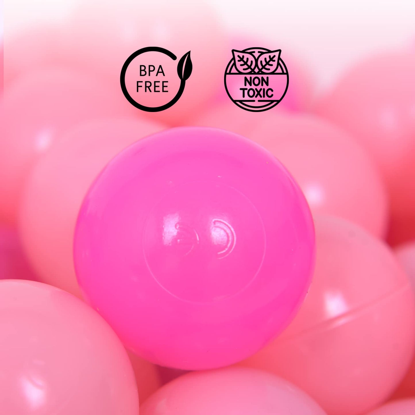 Straame Playballs, Soft Pit Balls for Kids, Small Colourful Plastic Balls, Crush Proof, Smooth Soft Surface, Toxic Free, Baby Approved Playball Set (Pink and Baby Pink, 100 Balls)