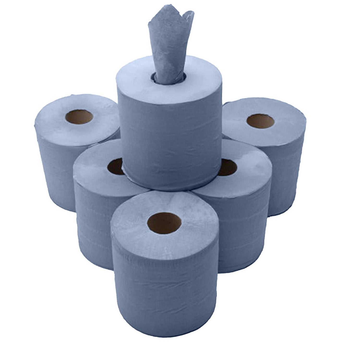 Straame - Centrefeed Paper Tissue Rolls - Embossed Pattern Hand Towel - for Home Office Warehouse Bathroom Garage Kitchen, Wipe Away - Wall Mounted Lockable Rolls - 2-Ply (Blue, Pack of 12)