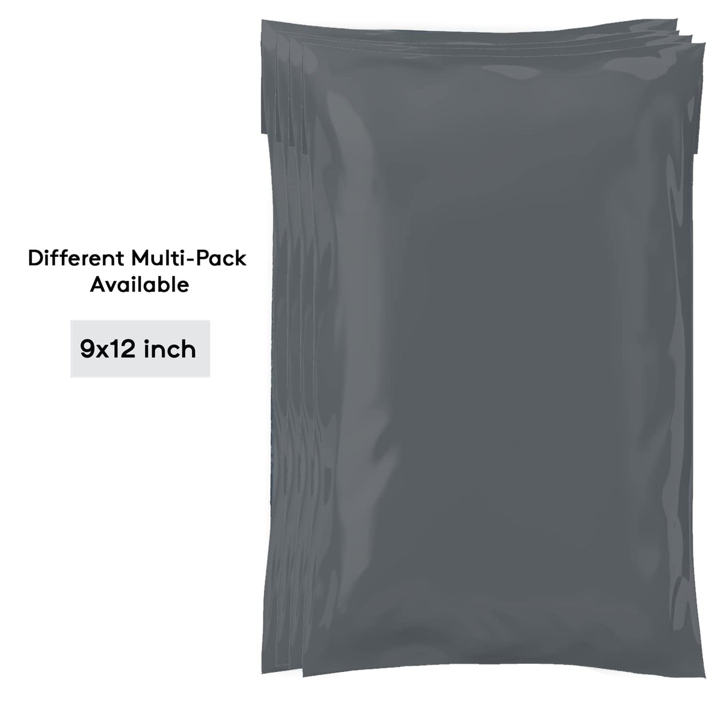 Mailing Bags, Grey Parcel Delivery Bags with Self-Seal Closure, Flexible Lightweight and Tear Proof Postal Mailing Bags, Multipack Mailing Envelope Bags (09x12, 100pk)