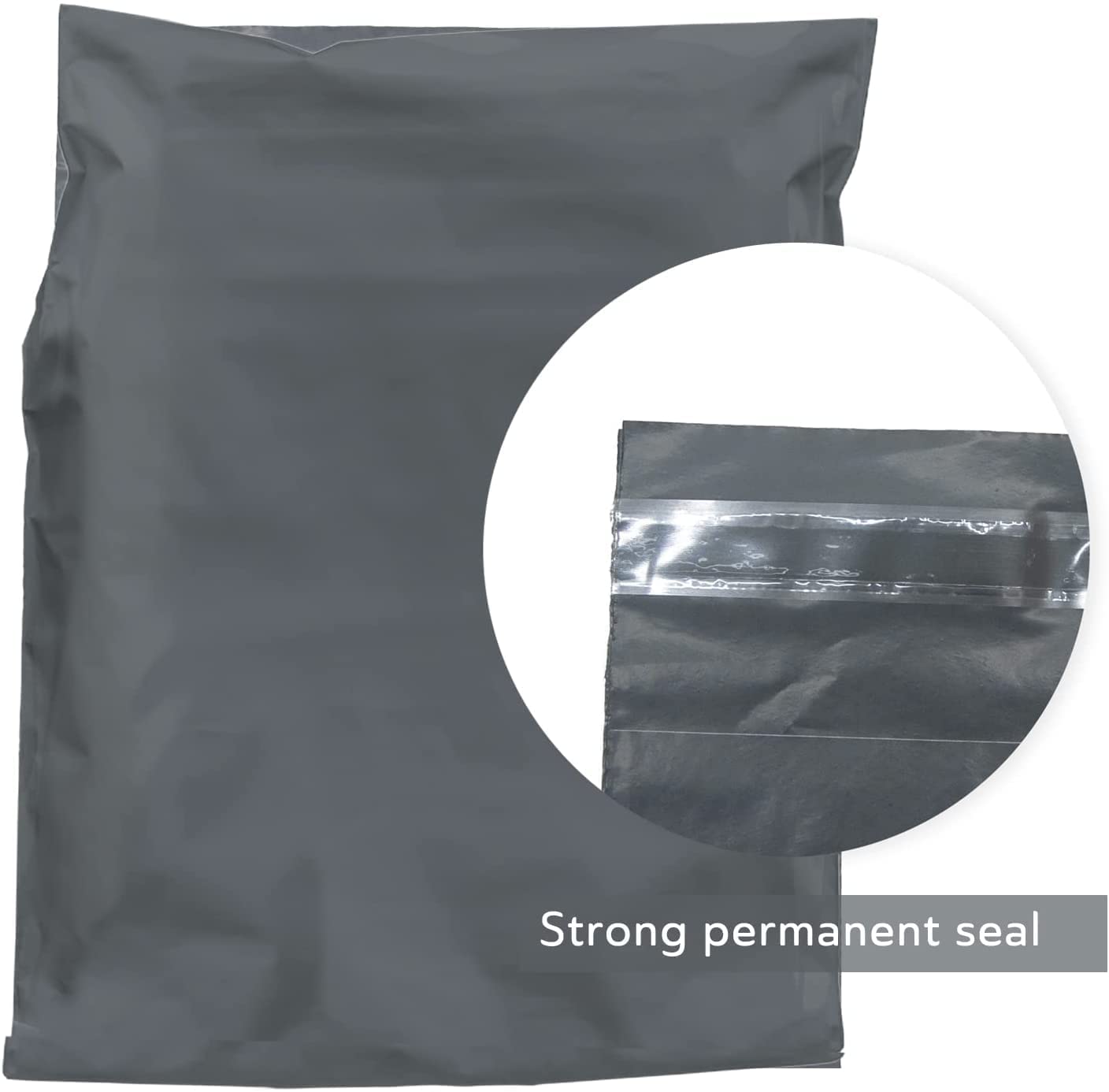 Mailing Bags, Grey Parcel Delivery Bags with Self-Seal Closure, Flexible Lightweight and Tear Proof Postal Mailing Bags, Multipack Mailing Envelope Bags (17x24, 50pk)