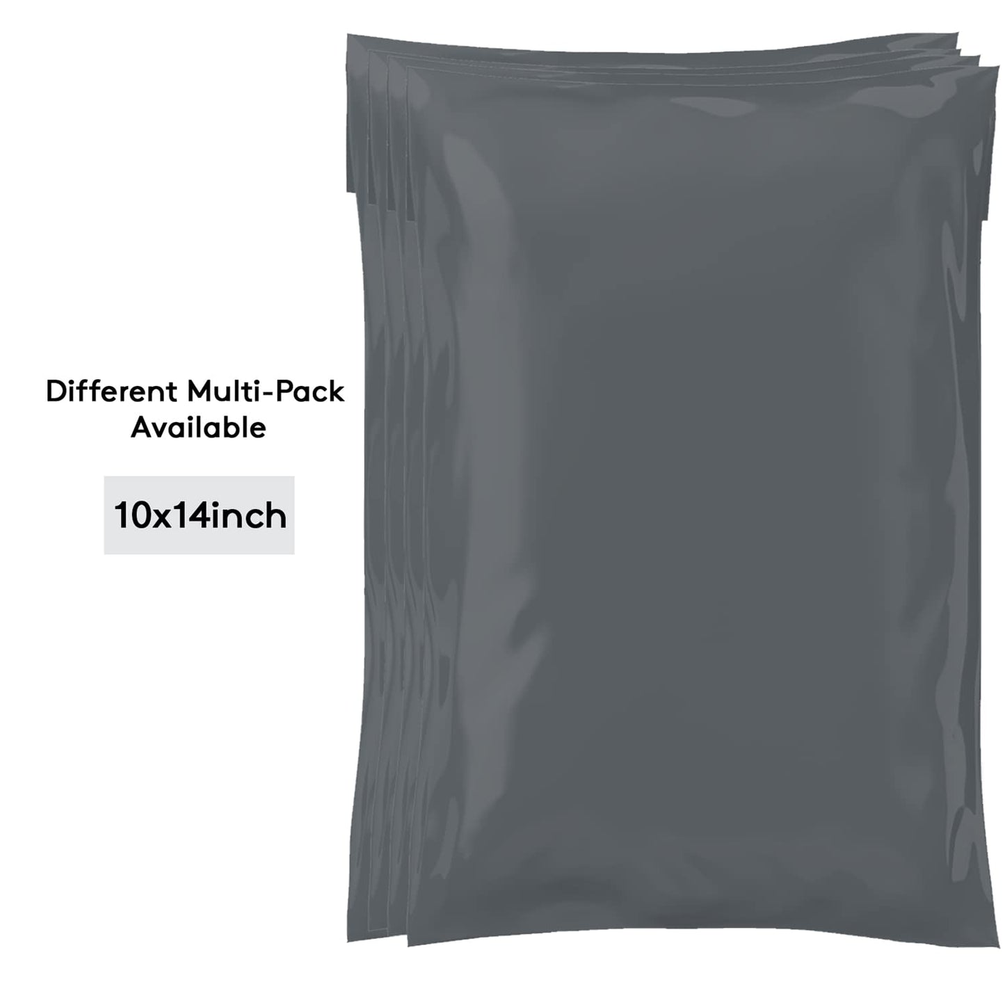 Mailing Bags, Grey Parcel Delivery Bags with Self-Seal Closure, Flexible Lightweight and Tear Proof Postal Mailing Bags, Multipack Mailing Envelope Bags (10x14, 50pk)