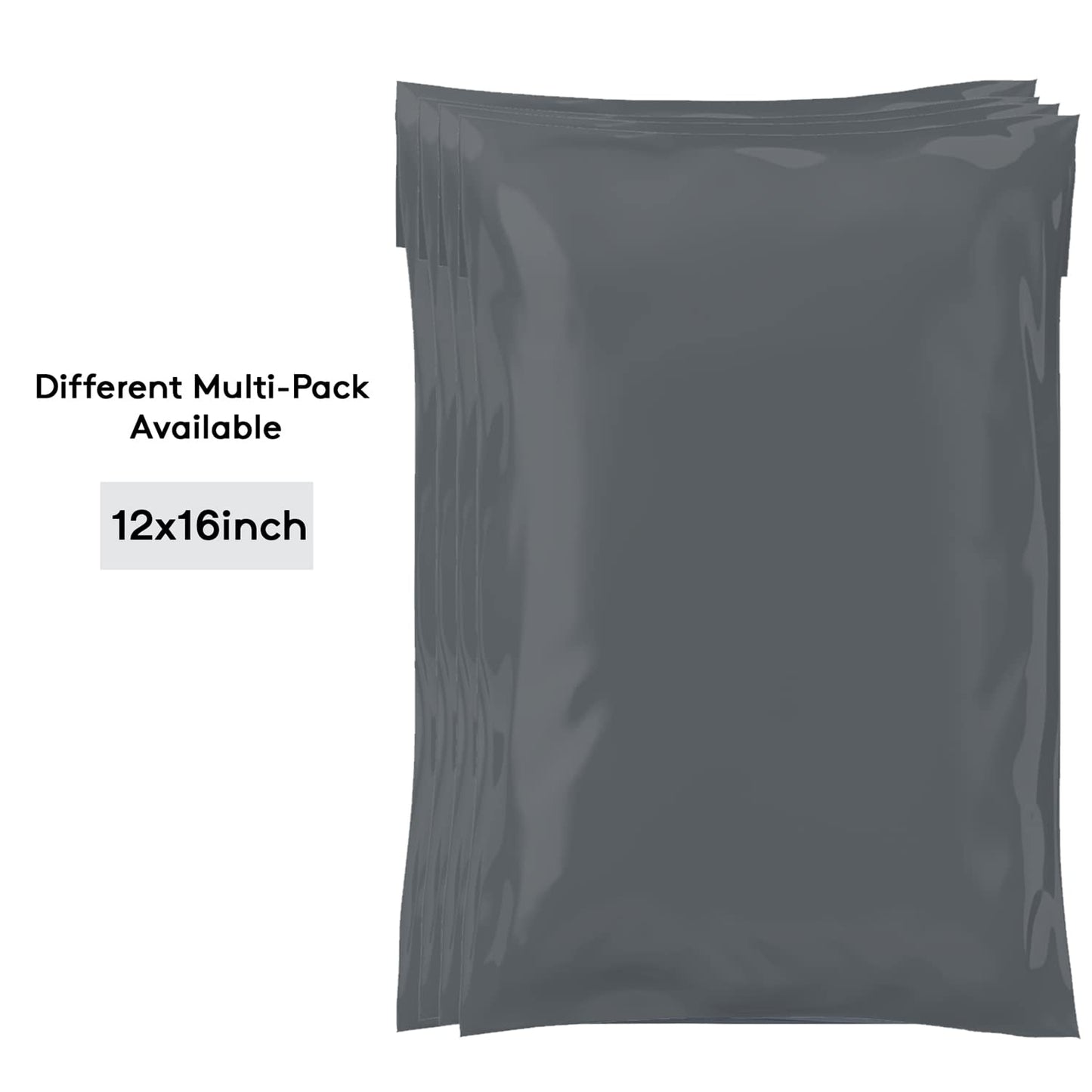 Mailing Bags, Grey Parcel Delivery Bags with Self-Seal Closure, Flexible Lightweight and Tear Proof Postal Mailing Bags, Multipack Mailing Envelope Bags (12x16, 25pk)