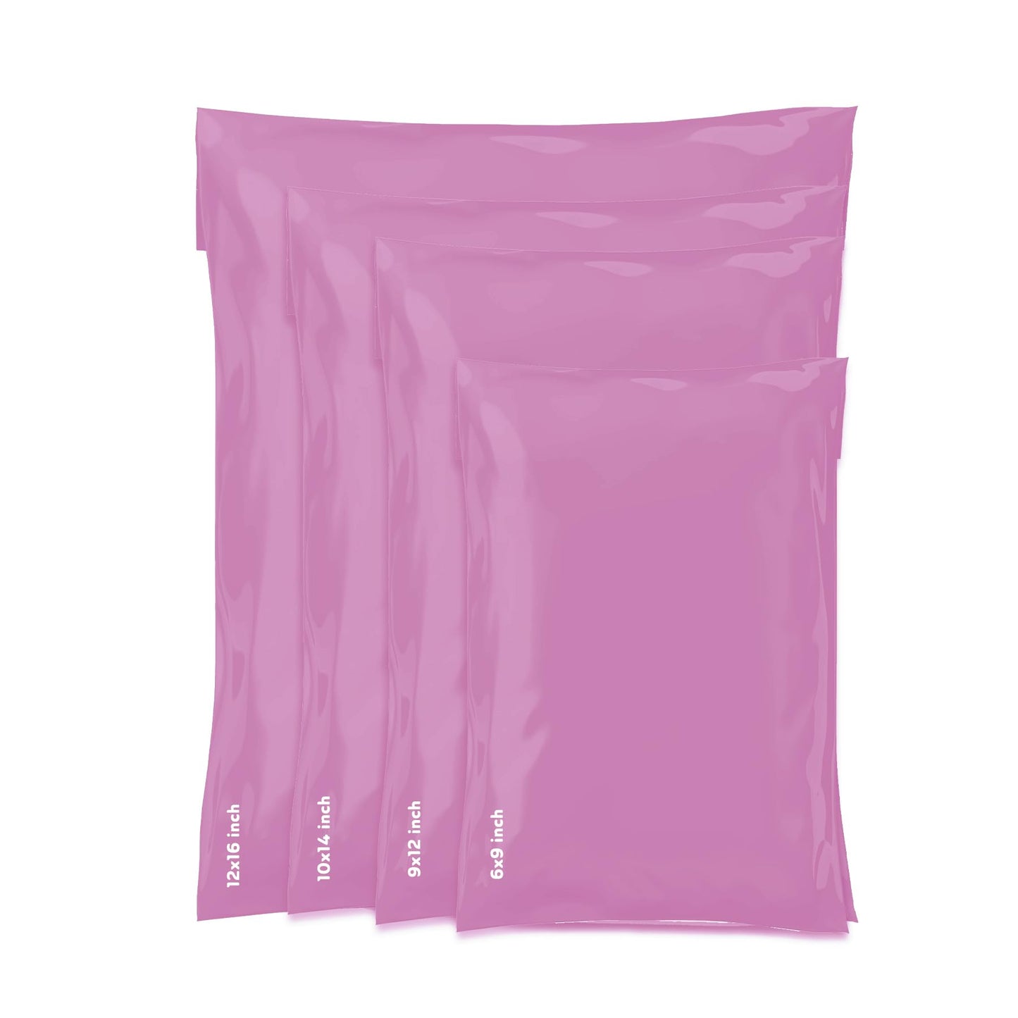 Mixed Size Grey Mailing Postal Bags, Self-Seal Closure Packaging Mailers, Delivery Mailing Bag Flexible and Tempered Proof, Secure Small to Large Postal Mailers (Pink, 60)