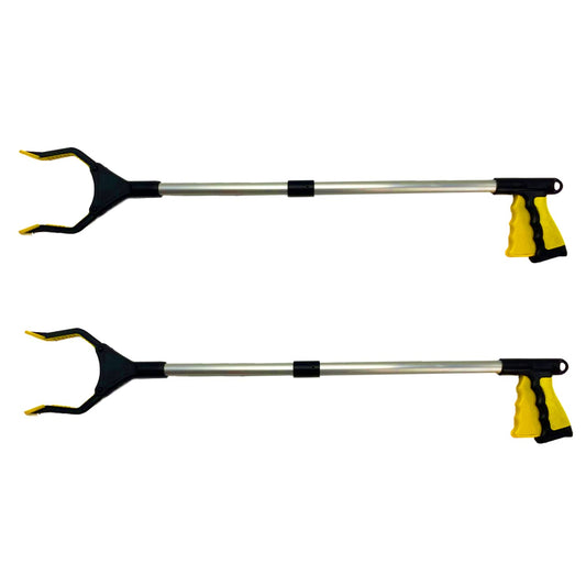 Straame Folding Pick Up Tool with Magnetic Tip, Litter Grabber Picker with Rotating Head and Anti-Slip Grip, Versatile Multi-Purpose Litter Tool, Foldable Reaching Tool (2, Yellow)