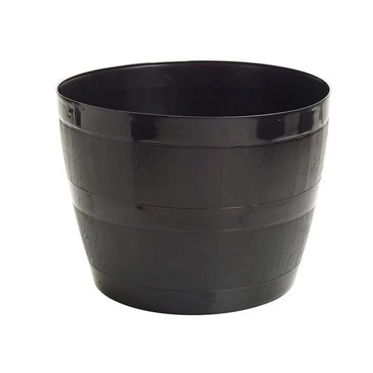 Straame Plant Pot Tub, Gardening Flower Pots - Indoor Or Outdoor Planter - Multi-Purpose - Makes Your Living Space Bloom (Black Barrel Plantar Small- 34 x 34 x 27 cm)