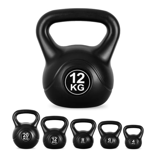 Lockie Fitness Kettlebell Weight, 12 Kg Cement-Filled Kettle Bell, Black