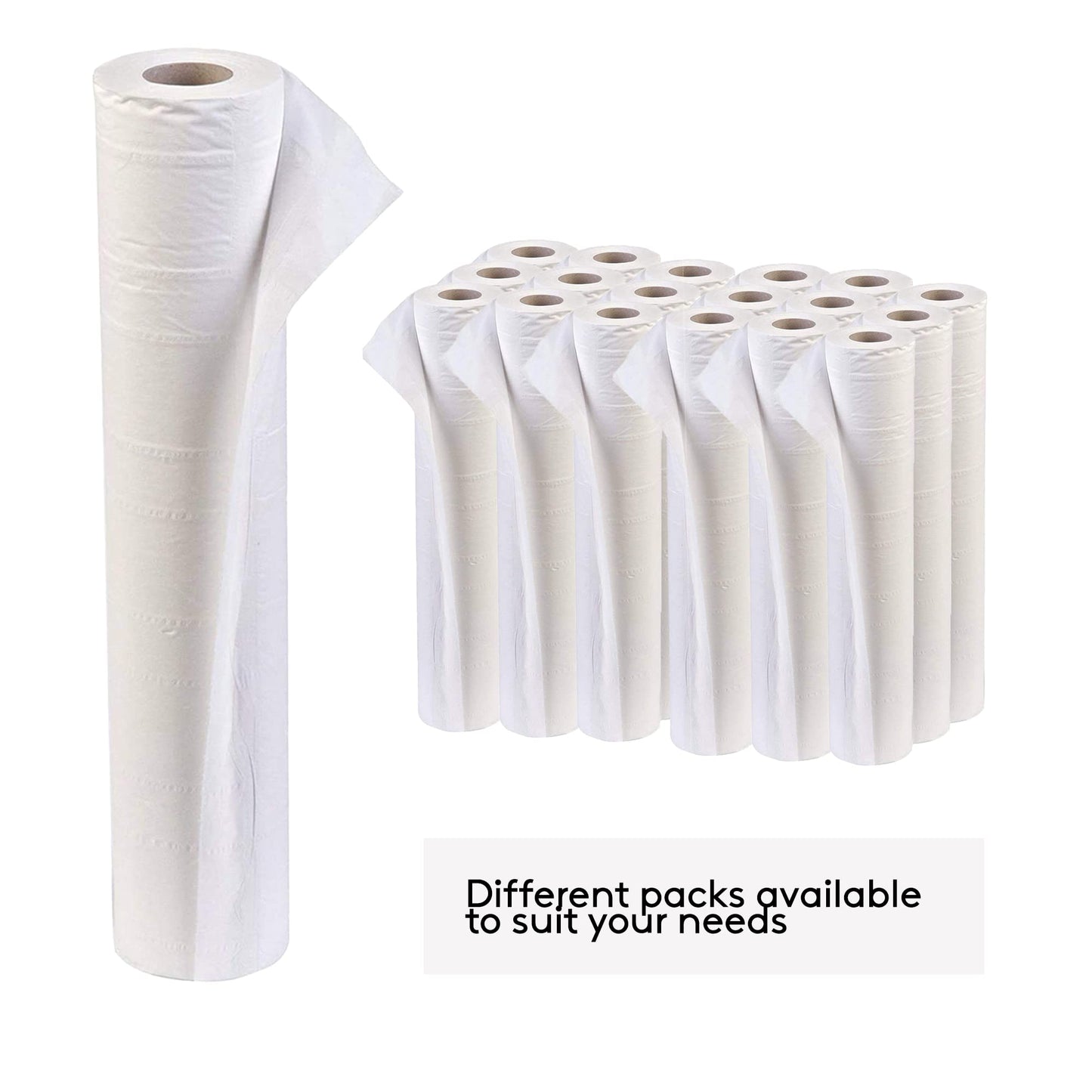 TPZ 40 Metres White Hygiene Coach Roll for Massage Table and Beauty Environment, Professional Use Paper Roll Individually Wrapped with Tear Off Perforation – 20” / 508mm wide - 40 Metres (1)