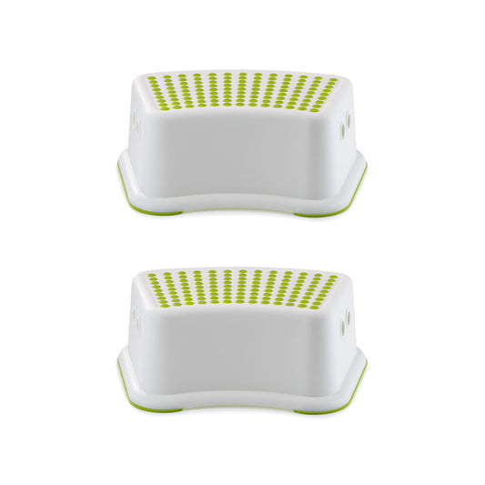 Straame Kids Step Stool, Non-Slip Toddler Step, Bathroom Use, Green, 2 Pack