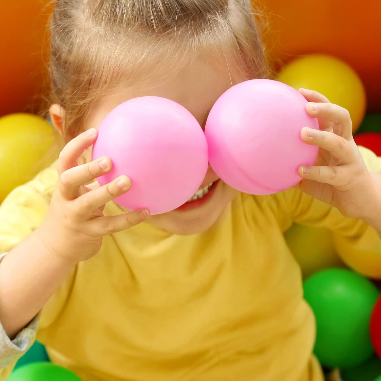 Straame Playballs, Soft Pit Balls for Kids, Small Colourful Plastic Balls, Crush Proof, Smooth Soft Surface, Toxic Free, Baby Approved Playball Set (Pink and Baby Pink, 500 Balls)