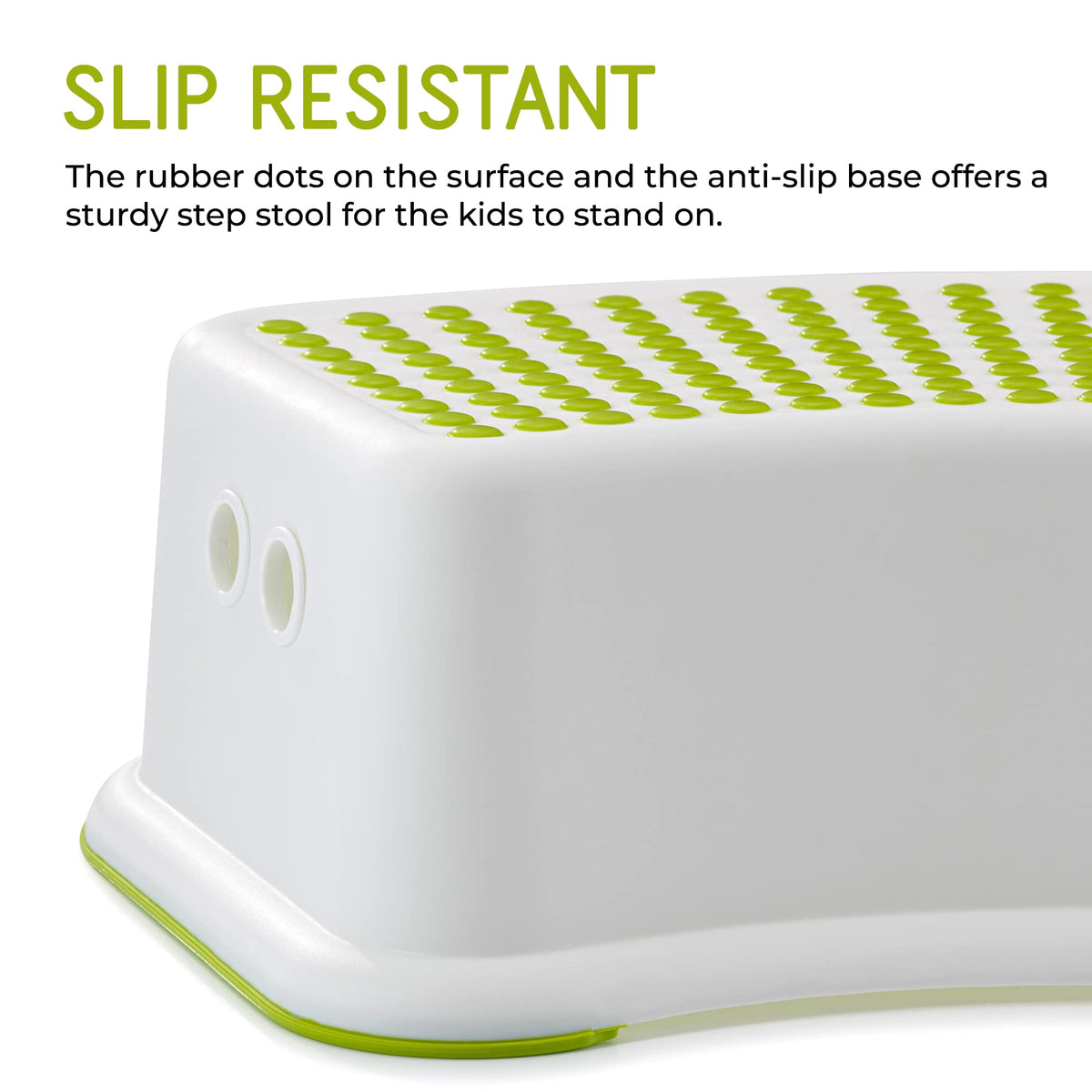 Straame Kids Step Stool, Non-Slip Toddler Step, Bathroom Use, Green, 2 Pack