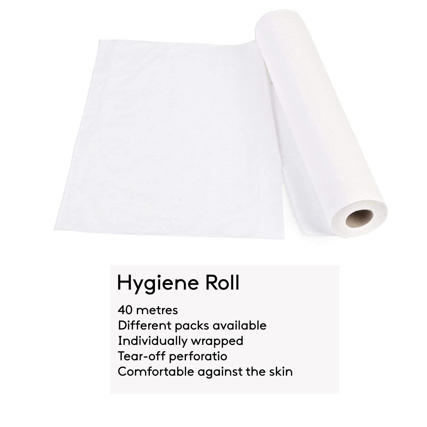 TPZ 40 Metres White Hygiene Coach Roll for Massage Table and Beauty Environment, Professional Use Paper Roll Individually Wrapped with Tear Off Perforation – 20” / 508mm wide - 40 Metres (6)