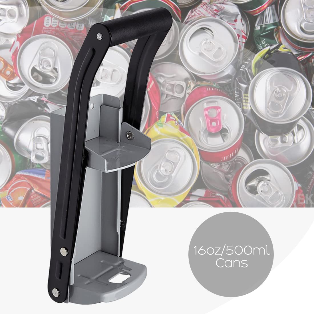 Straame's Heavy-Duty Can Crusher for Aluminium Cans - Wall-Mounted 16oz/500ml Compact and Efficient Can Crusher - Non-Slip Grip Handle, and Easy Setup