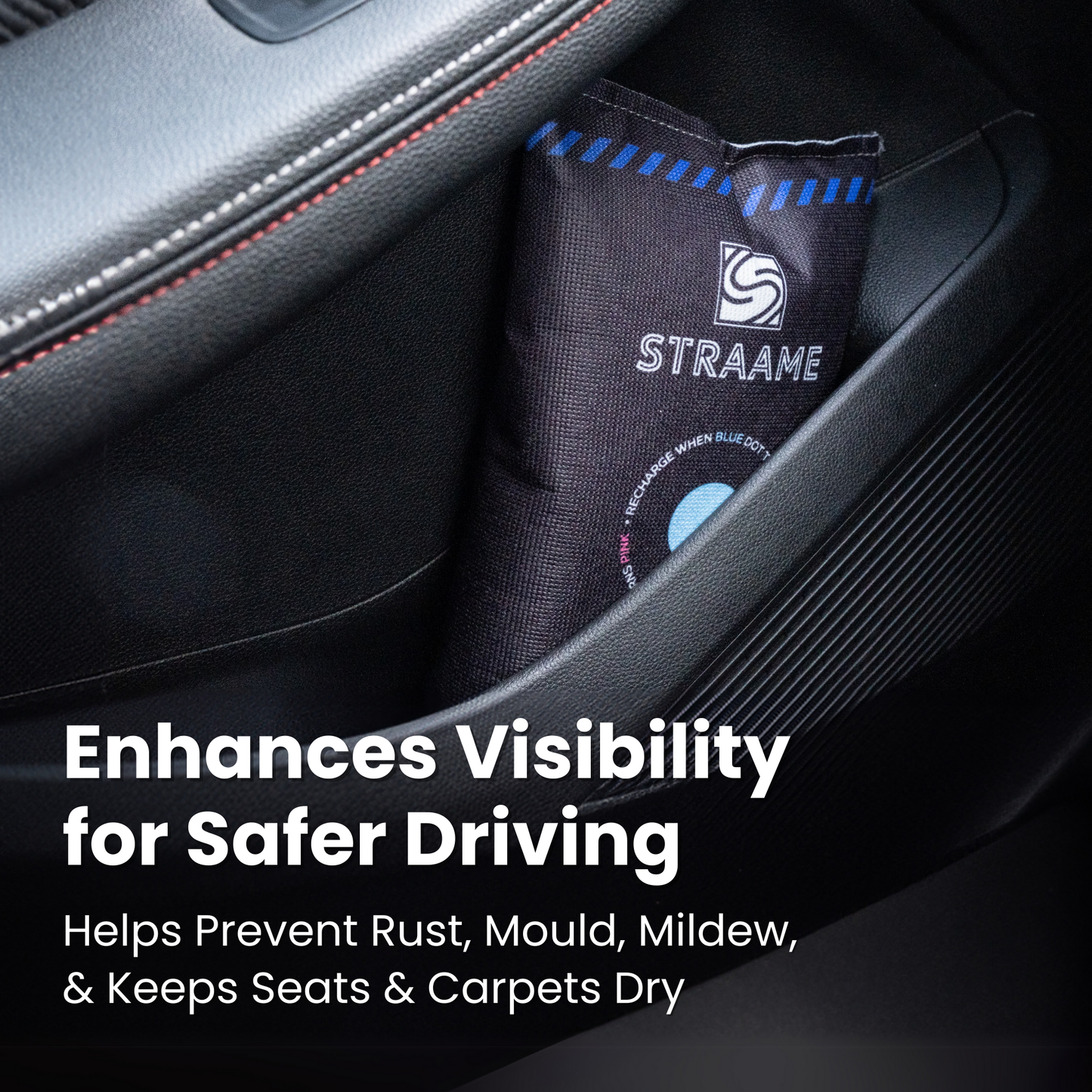Straame Car Dehumidifier Portable, Removes Moisture, Fog & Odors, Protects Interior, Prevents Window Condensation, Ideal for All Vehicles